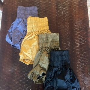 Free People Blue and Yellow Athletic Shorts for Active Comfort